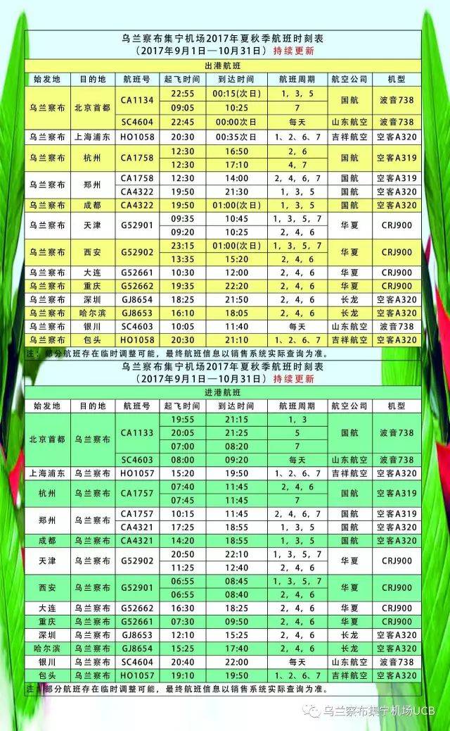 烏蘭察布航班最新時(shí)間，草原與世界的橋梁，飛翔的翅膀啟程時(shí)刻